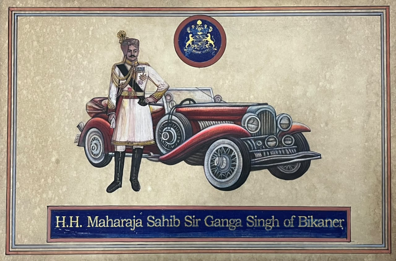 Sir Ganga Singh of Bikaner handmade miniature painting