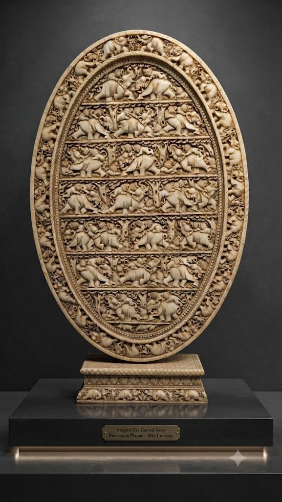 Handcrafted natural camelbone oval panel