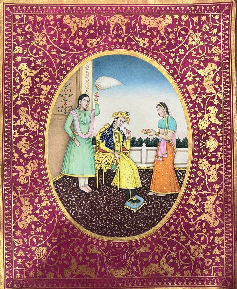 Mughal Era "Noblewoman" miniature painting