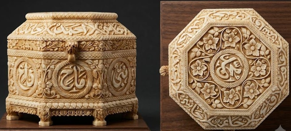 Natural camel bone octagon box