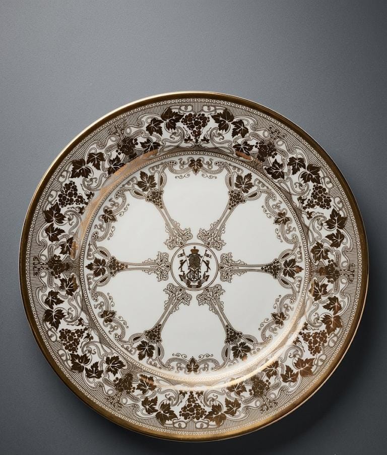 Cauldon Porcelain gold and white decorative plate