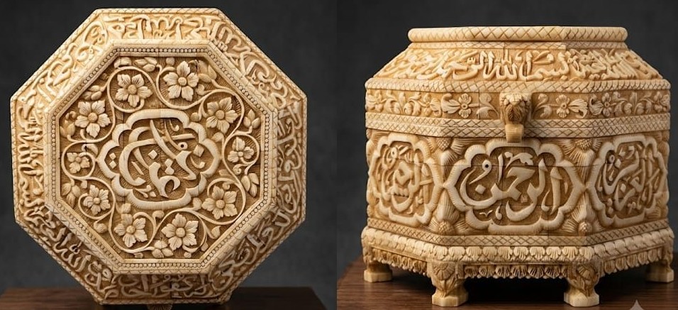 Natural octagon camelbone box