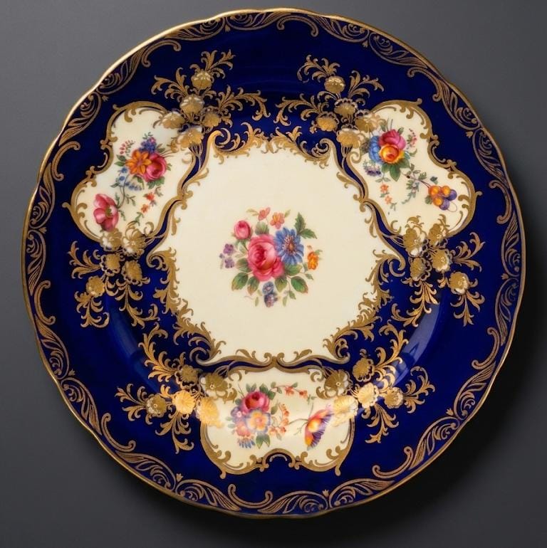 Aristogram Porcelain blue and gold decorative plate