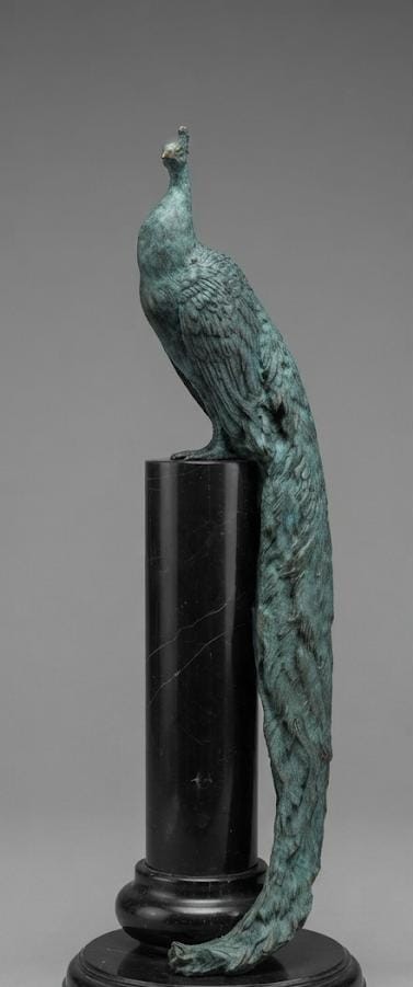 Bronze sculpture of "peacock"
