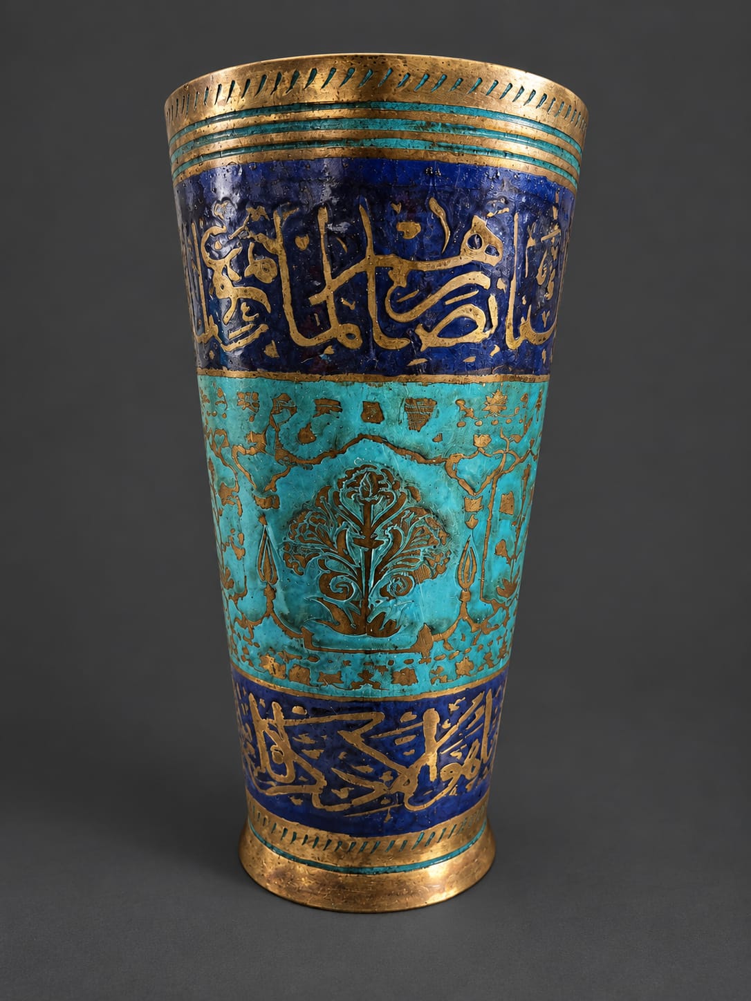 Imperial  Hand-Carved Enamelled Brass Tumbler