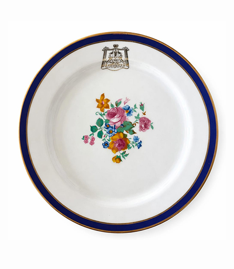 Royal Blue Rim Ceramic Plate